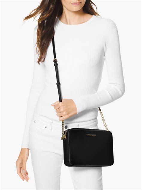 michael kors jet set large leather crossbody bag|michael kors jet set item.